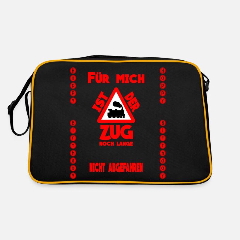"Zug - Geburtstag" by Claudia-Moda - Retro Tasche - Schwarz/Gold