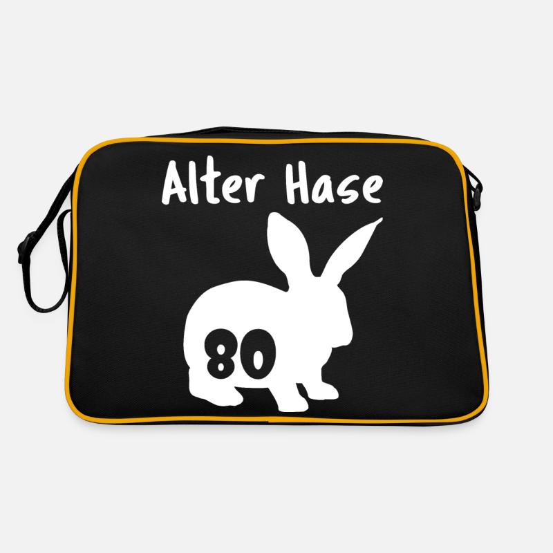 alter Hase 80. Geburtstag Retro Tasche