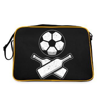 Fussball Skull & Bones - Retro Tasche - Schwarz/Gold - Hinten