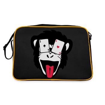 Affe Gorilla Affe Poker tete5 - Retro Tasche - Schwarz/Gold - Hinten