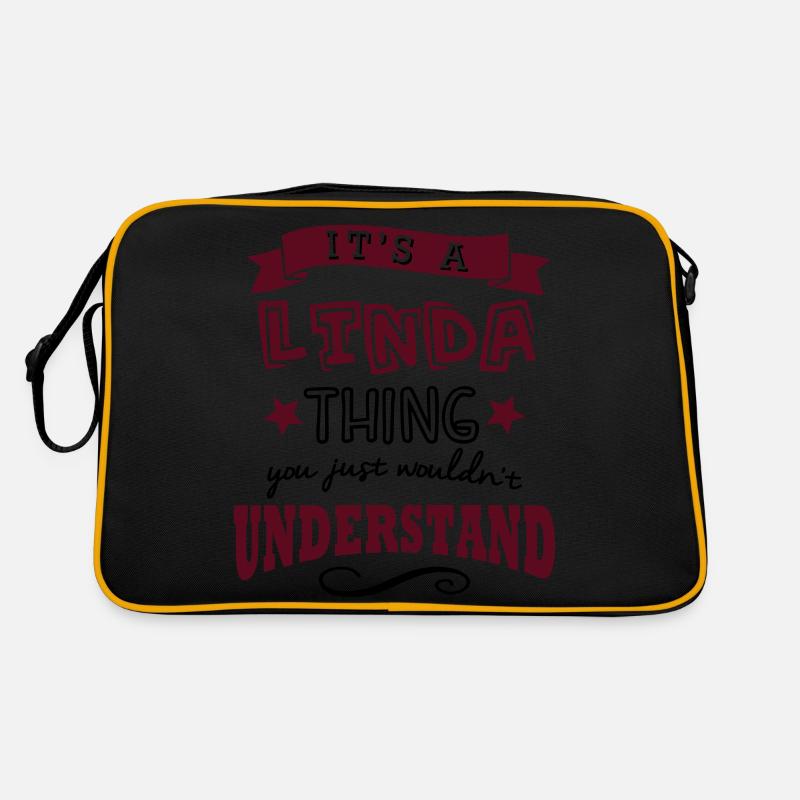 its a linda name forename thing - Retro Bag - black/gold