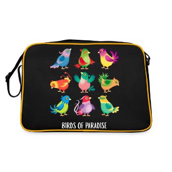Paradiesvögel 2 - Retro Tasche - Schwarz/Gold - Hinten