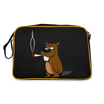 Beaver joint kiffen spirituel drogues médicaments barrage en bois eau - Sac Retro - noir/or - Dos