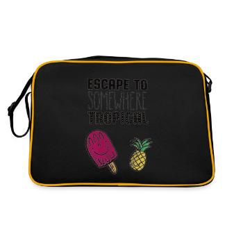 Flucht nach Tropical - Retro Tasche - Schwarz/Gold - Hinten