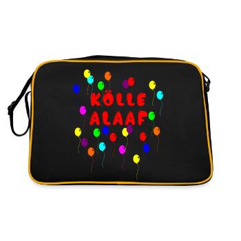 Kölle Alaaf - Köln Karneval Fastelovend - Retro Tasche - Schwarz/Gold - Hinten