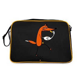 Liebe zur Gans - Retro Tasche - Schwarz/Gold - Hinten
