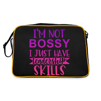 I'm not bossy I just have leadership skills - Retro Tasche - Schwarz/Gold - Hinten