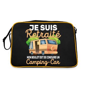 Cadeau de camping pour un retraité - Sac Retro - noir/or - Dos