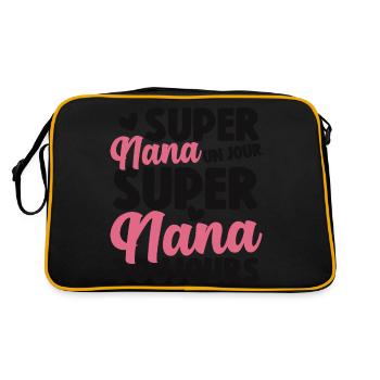 Femme Super Nana Un Jour Super Nana Toujours Nana - Sac Retro - noir/or - Dos
