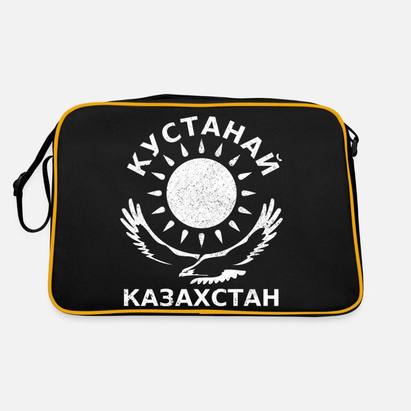 KUSTANAJ Kasachstan Кустанай Казахстан - Retro Tasche - Schwarz/Gold