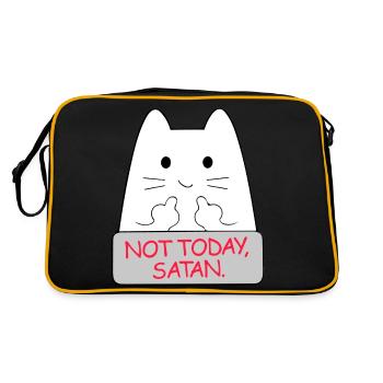 Pas aujourd’hui Satan Drôle de chat - Sac Retro - noir/or - Dos