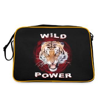 Tigre sauvage - Sifflement - Nature sauvage - Puissance sauvage - Sac Retro - noir/or - Dos