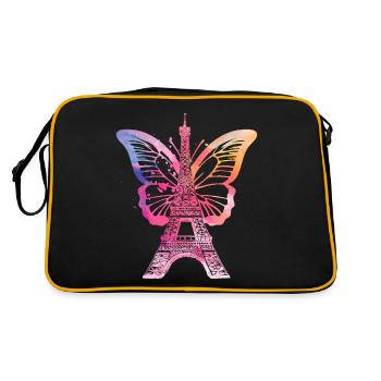 Paris France City Skyline Tour Eiffel Art - Sac Retro - noir/or - Dos