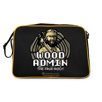 Wood Admin Lumberjack Dictons Design - Sac Retro - noir/or - Dos