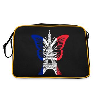 Paris France City Skyline Tour Eiffel Art - Sac Retro - noir/or - Dos