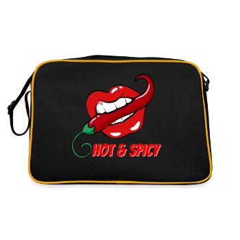 Hot & Spicy Chilli Pepper in Red Lips - Retro Bag - black/gold - Back