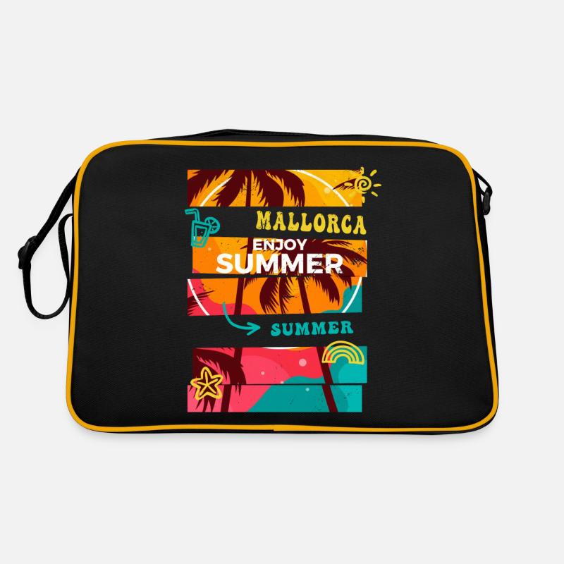Majorque Été Soleil Plage Palmiers de Mer Vacances Sac Retro