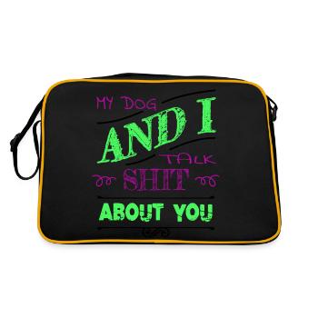 fun american flag beagle dog lover adorable beagle - Retro Bag - black/gold - Back