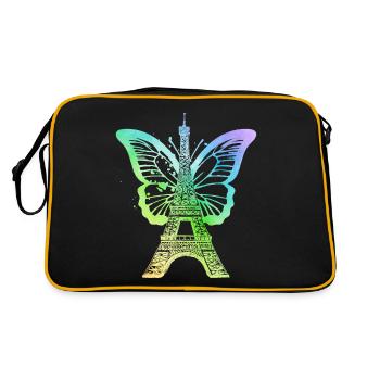 Paris France City Skyline Tour Eiffel Art - Sac Retro - noir/or - Dos
