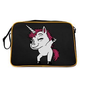 Fête Licorne Dabbing Danse - Sac Retro - noir/or - Dos