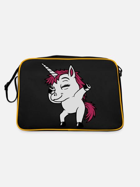 Party Unicorn Dabbing Dance - Retro Bag - black/gold - Back