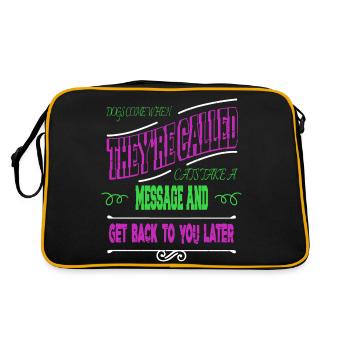 anniversary animal cute avocados geek - Retro Tasche - Schwarz/Gold - Hinten