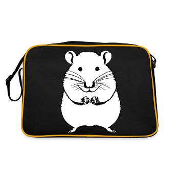 Hamster mignon animal rongeur animaux drôle animal 8 - Sac Retro - noir/or - Dos