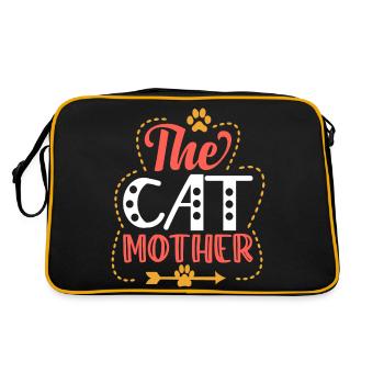 Katzen - Mutter der Katzen - Retro Tasche - Schwarz/Gold - Hinten