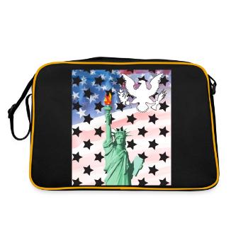 États-Unis, Statue de la Liberté - Sac Retro - noir/or - Dos