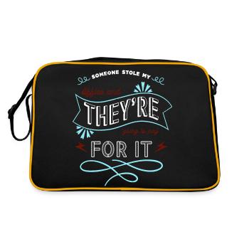 gift glitch hacker joke and free wifi present idea - Retro Tasche - Schwarz/Gold - Hinten