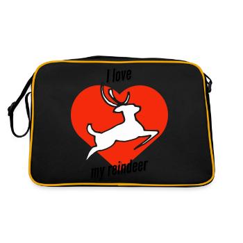 My reindeer - Retro Tasche - Schwarz/Gold - Hinten