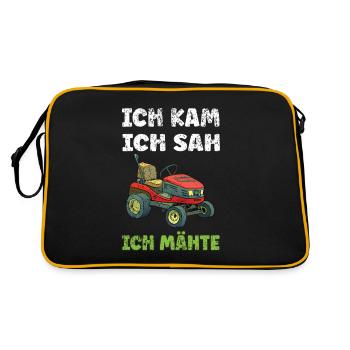 Rasen und Gartenarbeit Rasentraktor Gartenfreunde - Retro Tasche - Schwarz/Gold - Hinten
