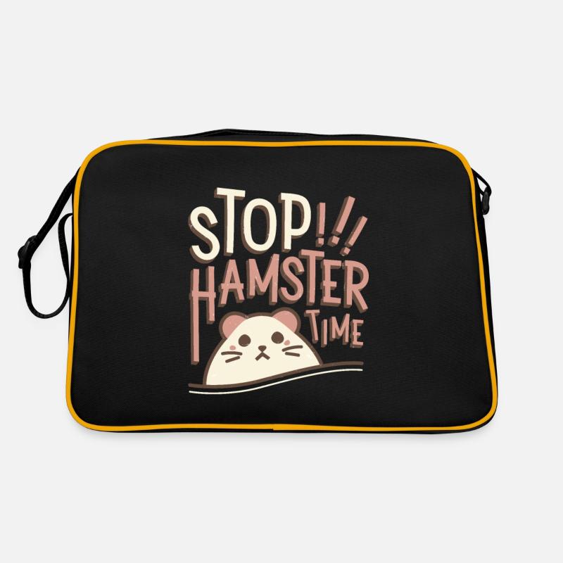 Hamster Time - Retro Tasche - Schwarz/Gold