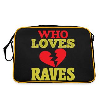 WHO LOVES RAVES - Retro Bag - black/gold - Back