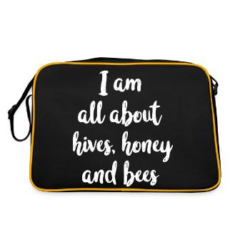 I am all about bees hives and honey - Retro Bag - black/gold - Back