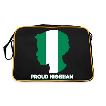 Nigéria Nigérian Afrique Flag Fierté I Cadeau - Sac Retro - noir/or - Dos