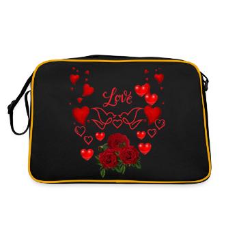 Liebe Herzen essentielle Liebe - Retro Tasche - Schwarz/Gold - Hinten