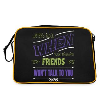 cool authors literary awesome blog books fun - Retro Bag - black/gold - Back