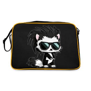 Comic skunk in cool with retro sunglasses - Retro Bag - black/gold - Back