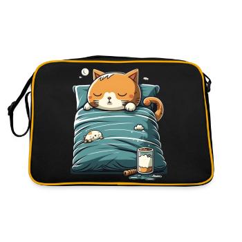 Kawaii Cat Sleep Gift - Retro Bag - black/gold - Back