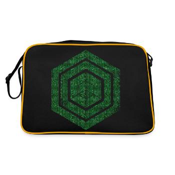 hexagon programming programmer coding geometric - Retro Bag - black/gold - Back