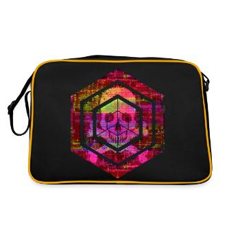 hexagon programming programmer coding geometric - Retro Bag - black/gold - Back