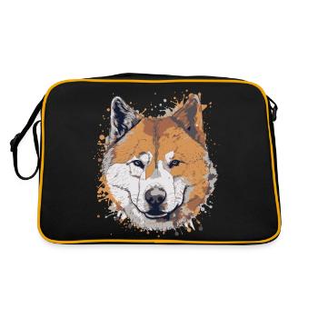 Akita - Retro Tasche - Schwarz/Gold - Hinten