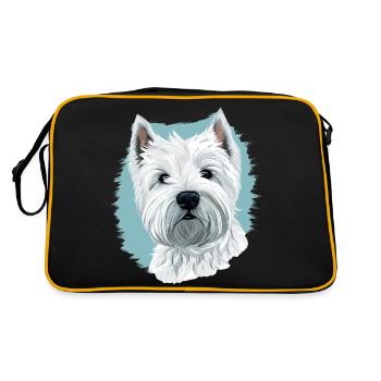 West Highland White Terrier - Retro Tasche - Schwarz/Gold - Hinten