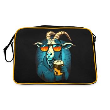 Cool buck with sunglasses and beer - Retro Bag - black/gold - Back