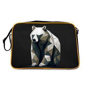 Minimalistic Bear - Retro Bag - black/gold - Back