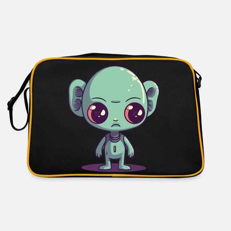 Außerirdischer - Retro Tasche - Schwarz/Gold