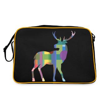 Hirsch - Retro Tasche - Schwarz/Gold - Hinten