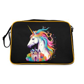 Unicorn Rainbow Castle Fantaisie magique colorée - Sac Retro - noir/or - Dos