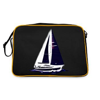 Sailing Sailing Ship Sailing Sailing Sailboat - Retro Bag - black/gold - Back